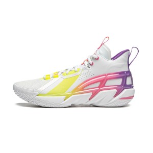 Li-Ning BADFIVE4 Men's Outdoor Basketball Shoes - White/Yellow/Purple