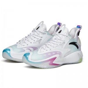 Anta 2021 "Frenzy" 3 Pro Basketball Sneakers - White/Blue/Purple