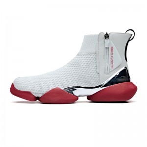 Anta 2019 Spring New Men's UFO "Creation" Sock-like Fashion Basketball Causal Shoes - White/Red/Silver