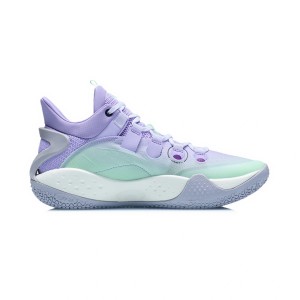Li-Ning 2021 Sonic 9 Low Men's Professional Basketball Sneakers - Purple/Green