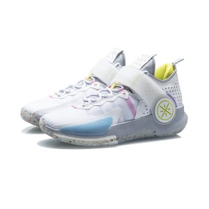 Li-Ning 2021 Way of Wade Fission VII Professional Basketball Game Shoes - White/Gray